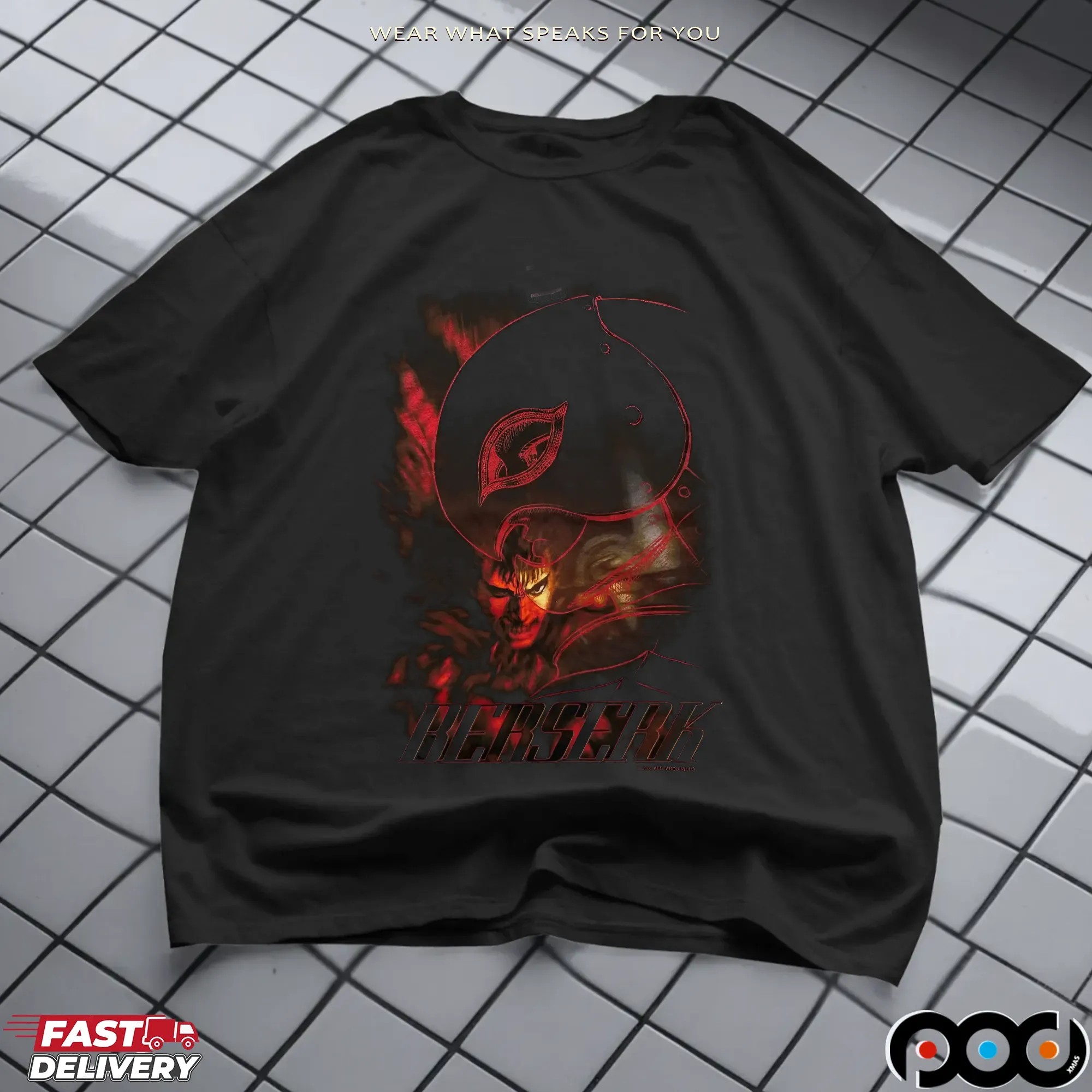 Berserk Griffith Guts vs Behelit Kentaro Miura Anime Manga T Shirt