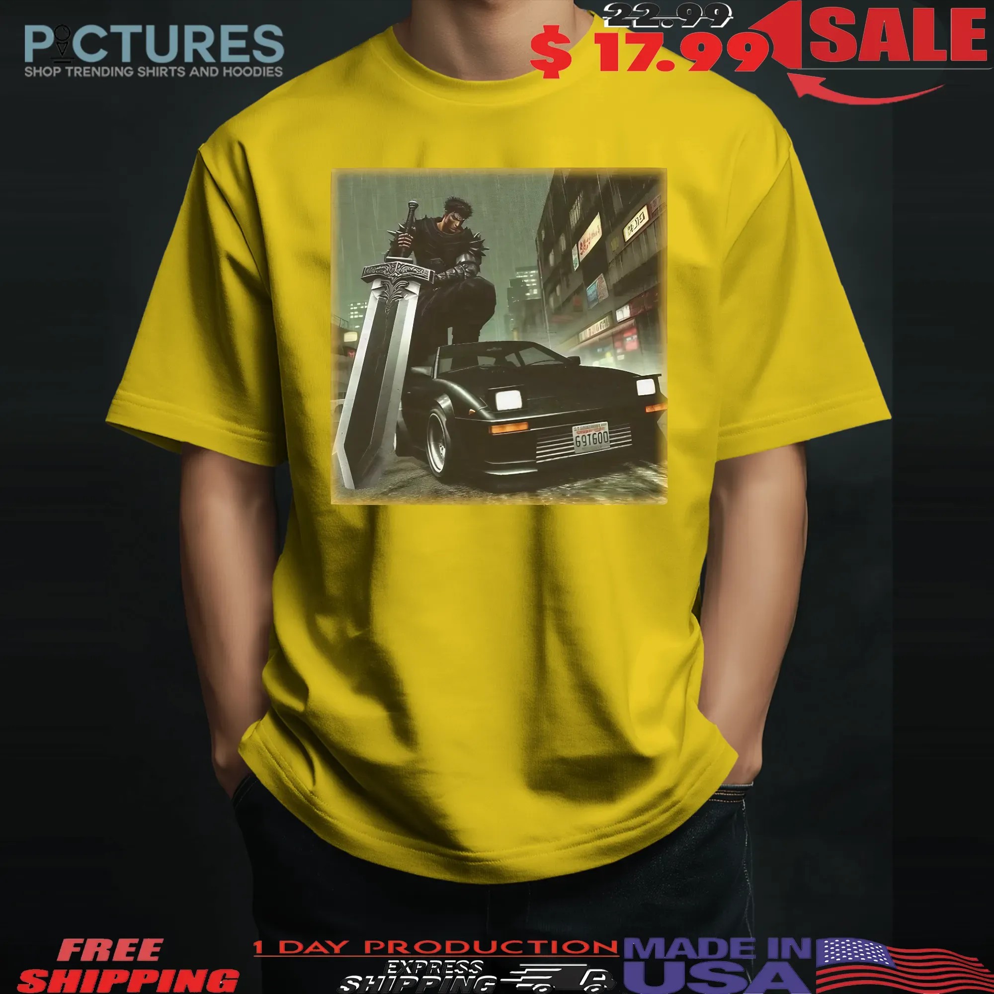 Berserk Guts x JDM Toyota MR2 Cyberpunk T Shirt
