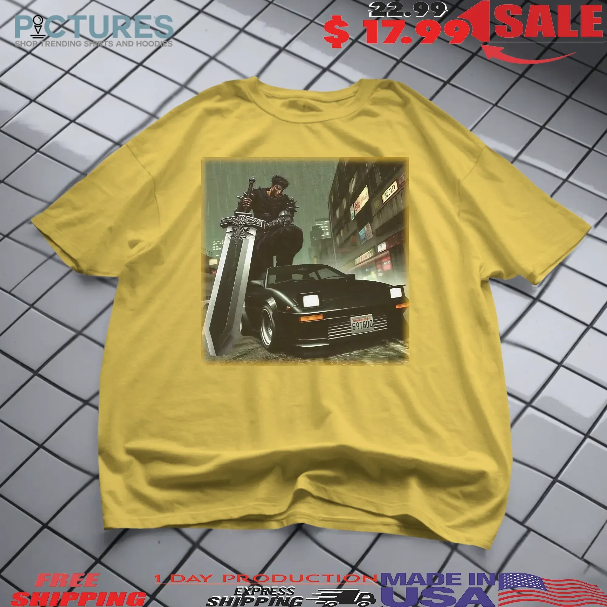 Berserk Guts x JDM Toyota MR2 Cyberpunk T Shirt