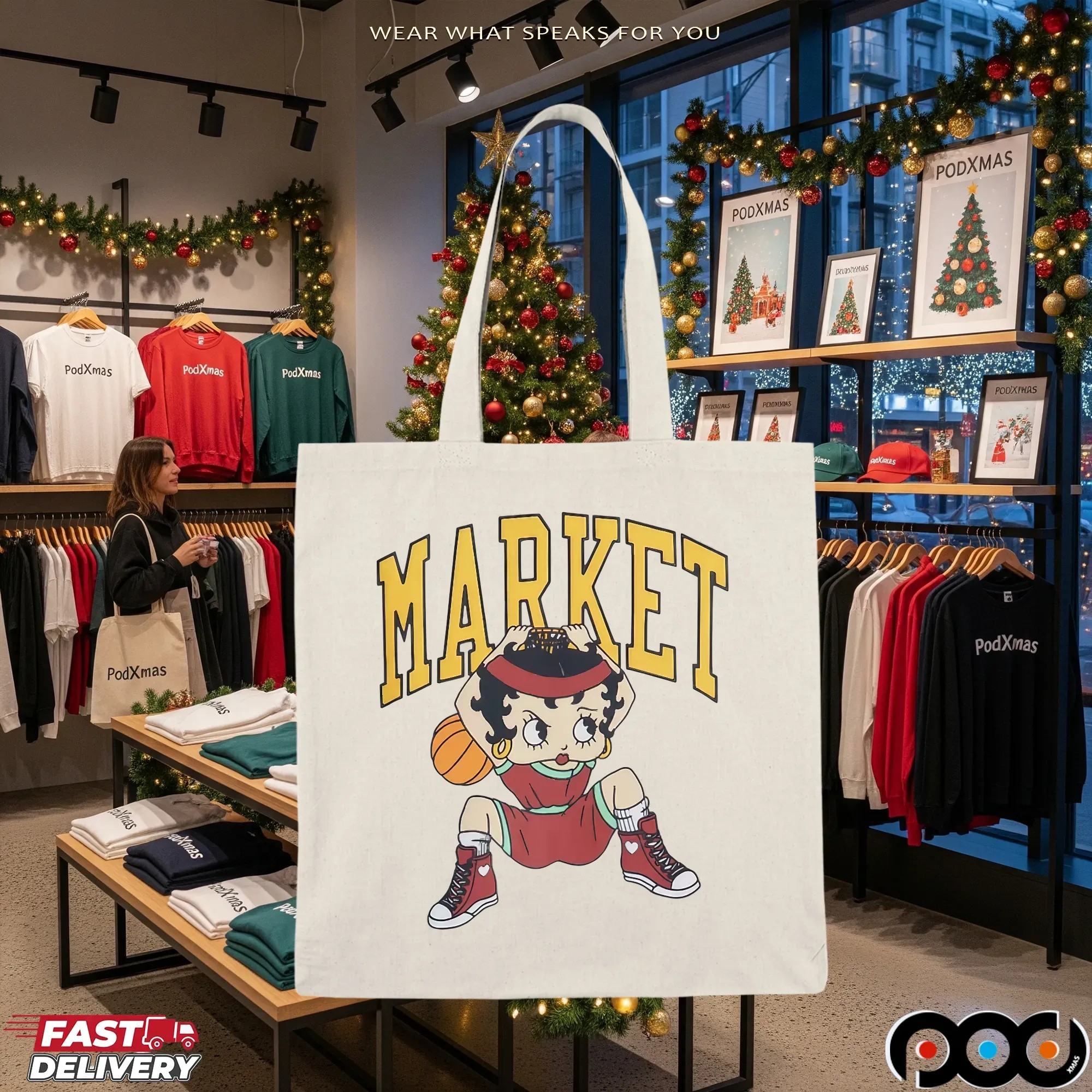 Betty Boop Dunking NBA Graphic T Shirt