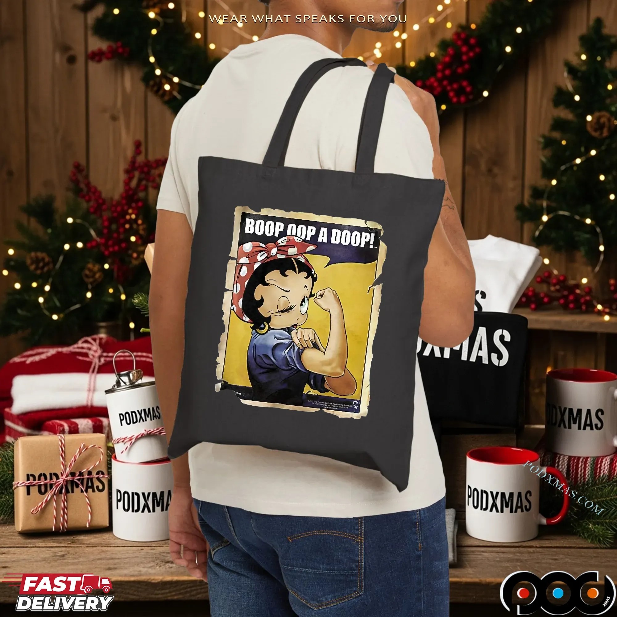 Betty Boop Rosie the Riveter Boop Oop a Doop Parody T Shirt Betty Boop Rosie the Riveter Boop Oop a Doop Parody T Shirt