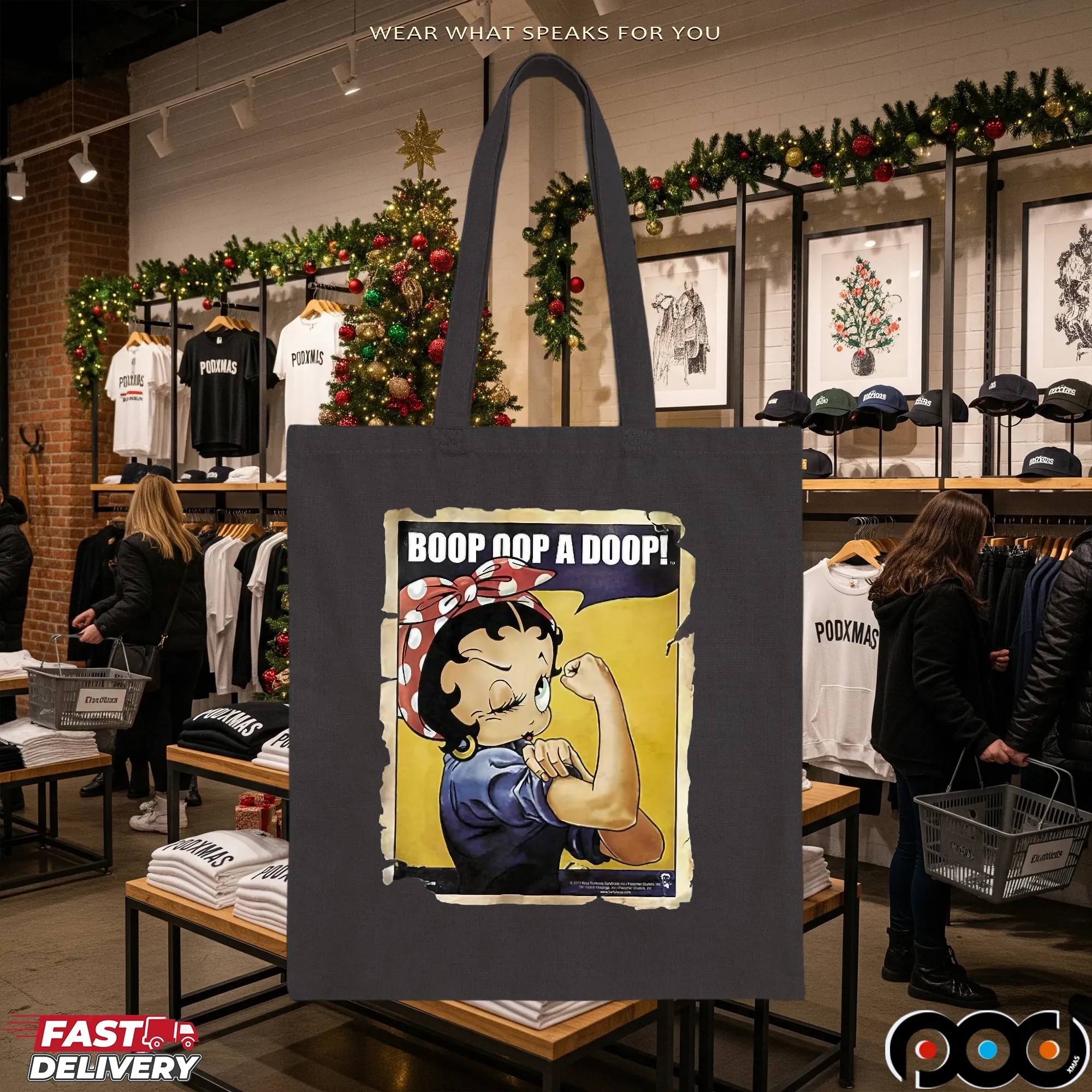 Betty Boop Rosie the Riveter Boop Oop a Doop Parody T Shirt Betty Boop Rosie the Riveter Boop Oop a Doop Parody T Shirt