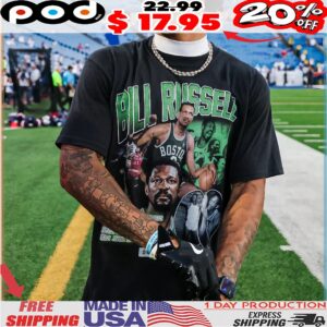 Bill Russell Vintage Bootleg Style T Shirt