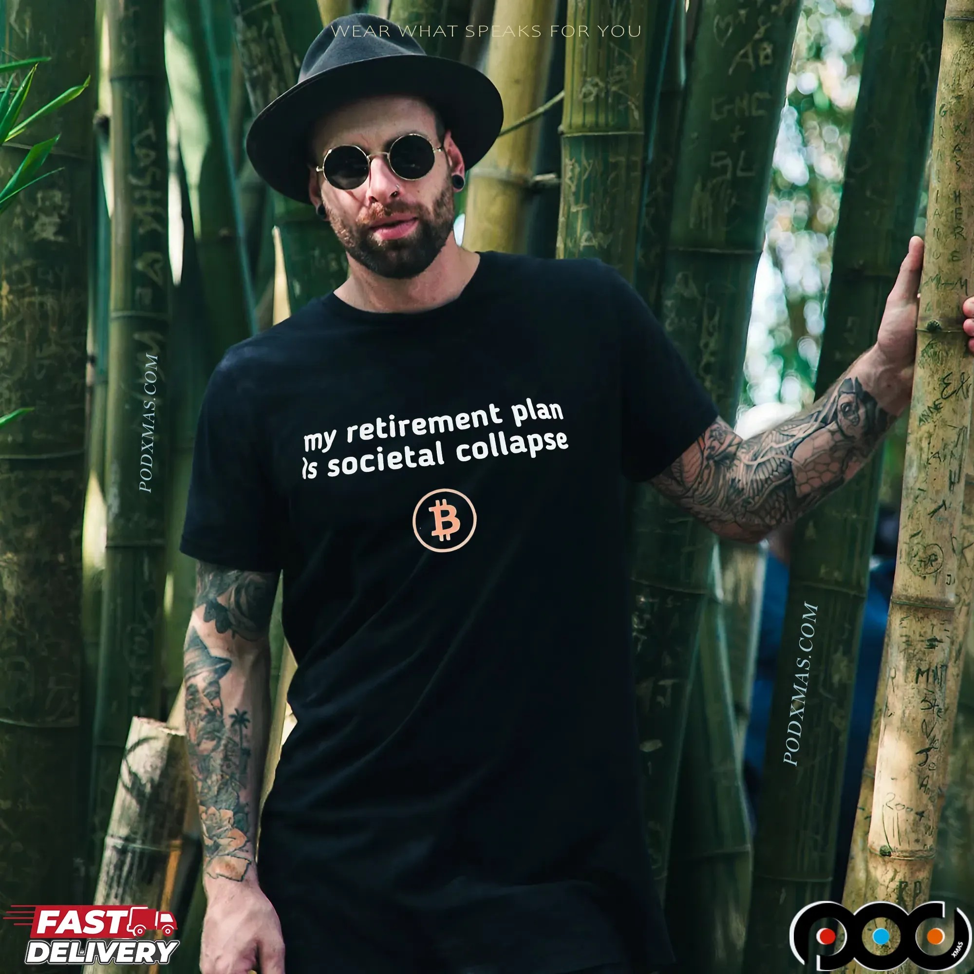 Bitcoin logo my retirement plan is societal collapse shirt