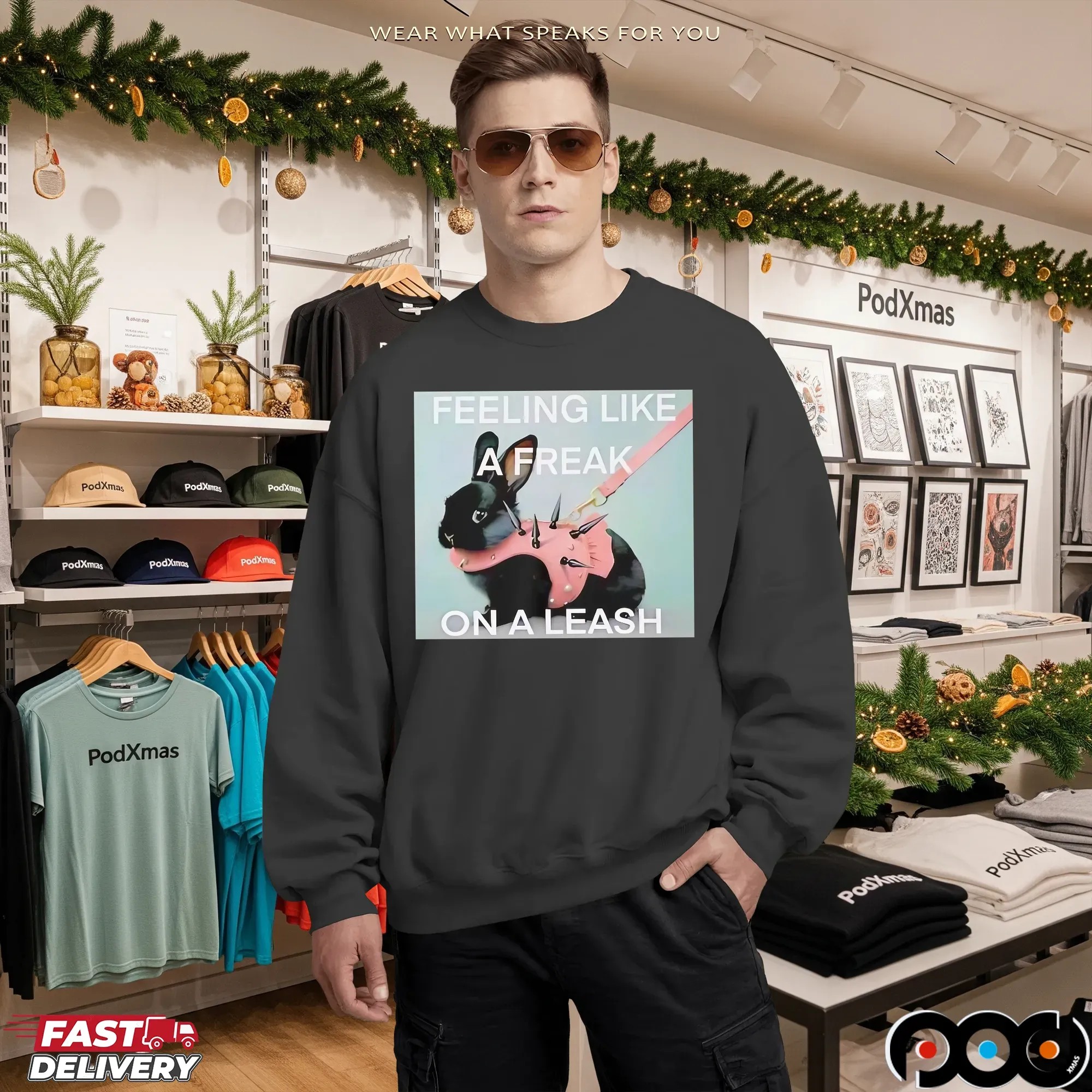 Black bunny feeling like a freak on a leash shirt
