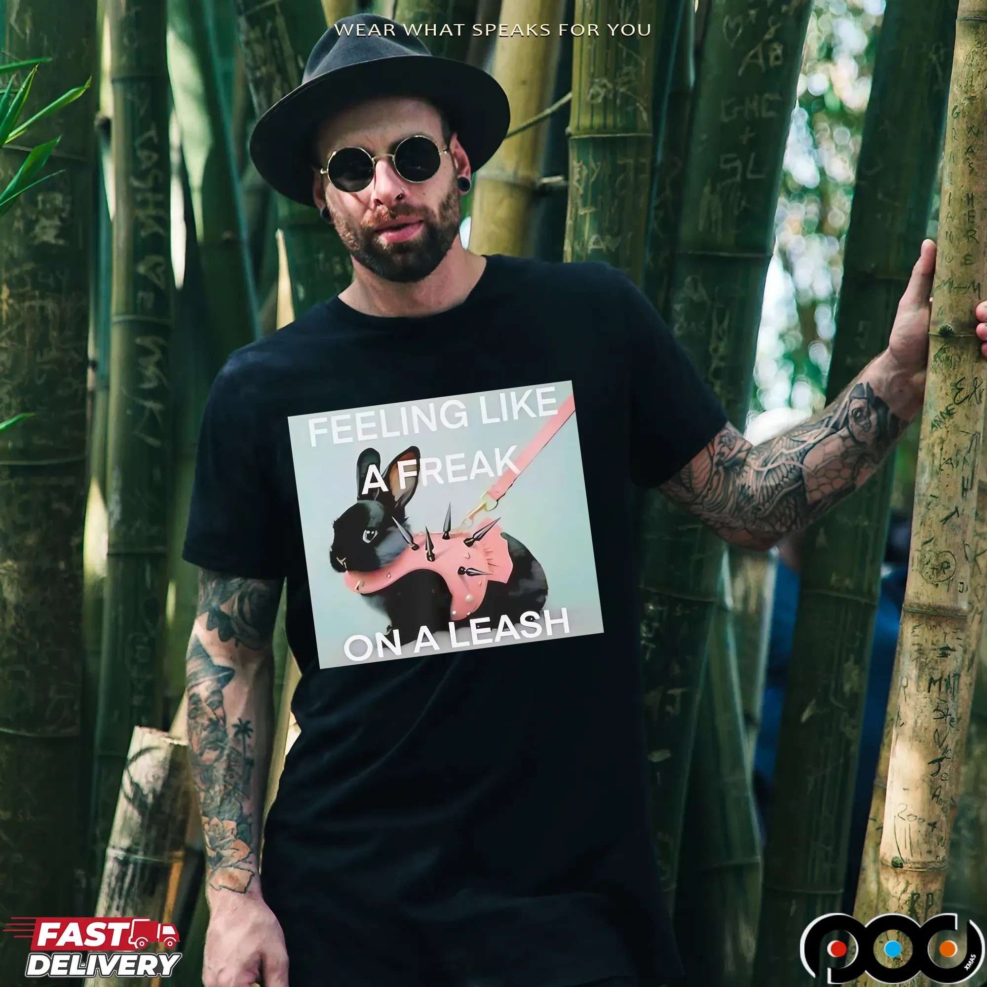 Black bunny feeling like a freak on a leash shirt