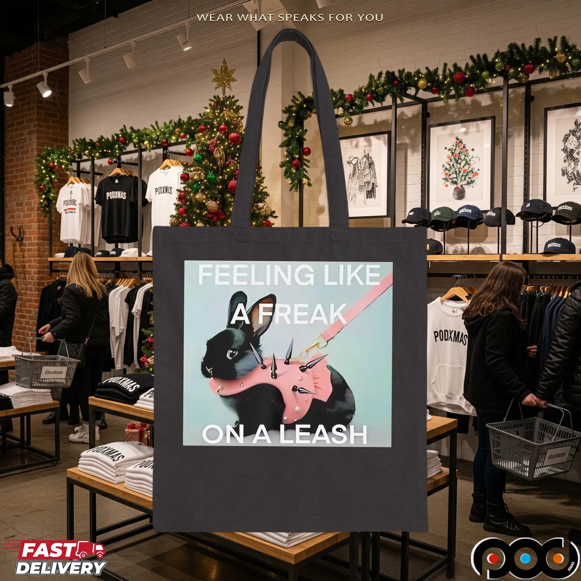 Black bunny feeling like a freak on a leash shirt