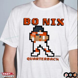 Bo Nix Quarterback Retro Baller Pixel T Shirt