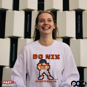 Bo Nix Quarterback Retro Baller Pixel T Shirt
