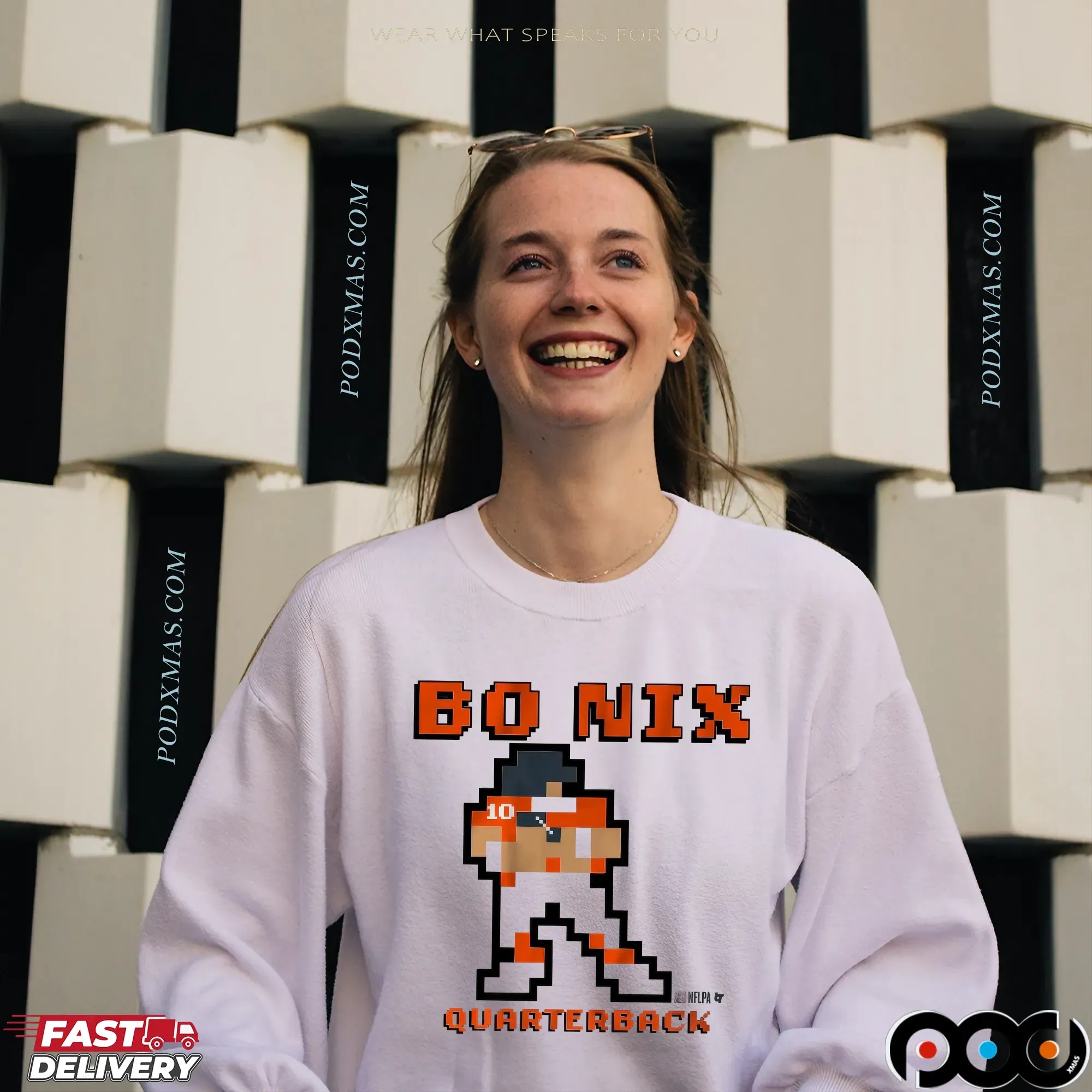 Bo Nix Quarterback Retro Baller Pixel T Shirt