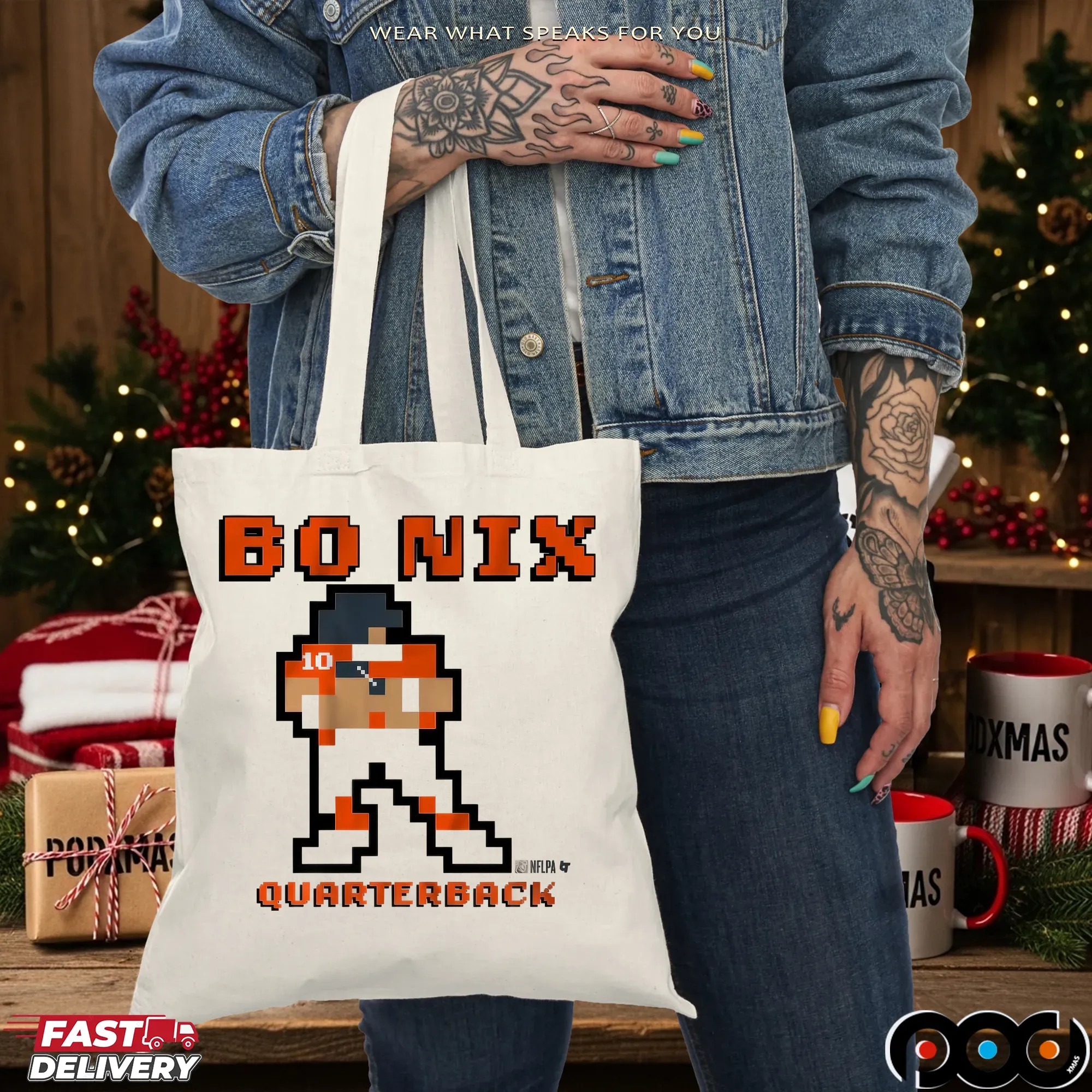 Bo Nix Quarterback Retro Baller Pixel T Shirt