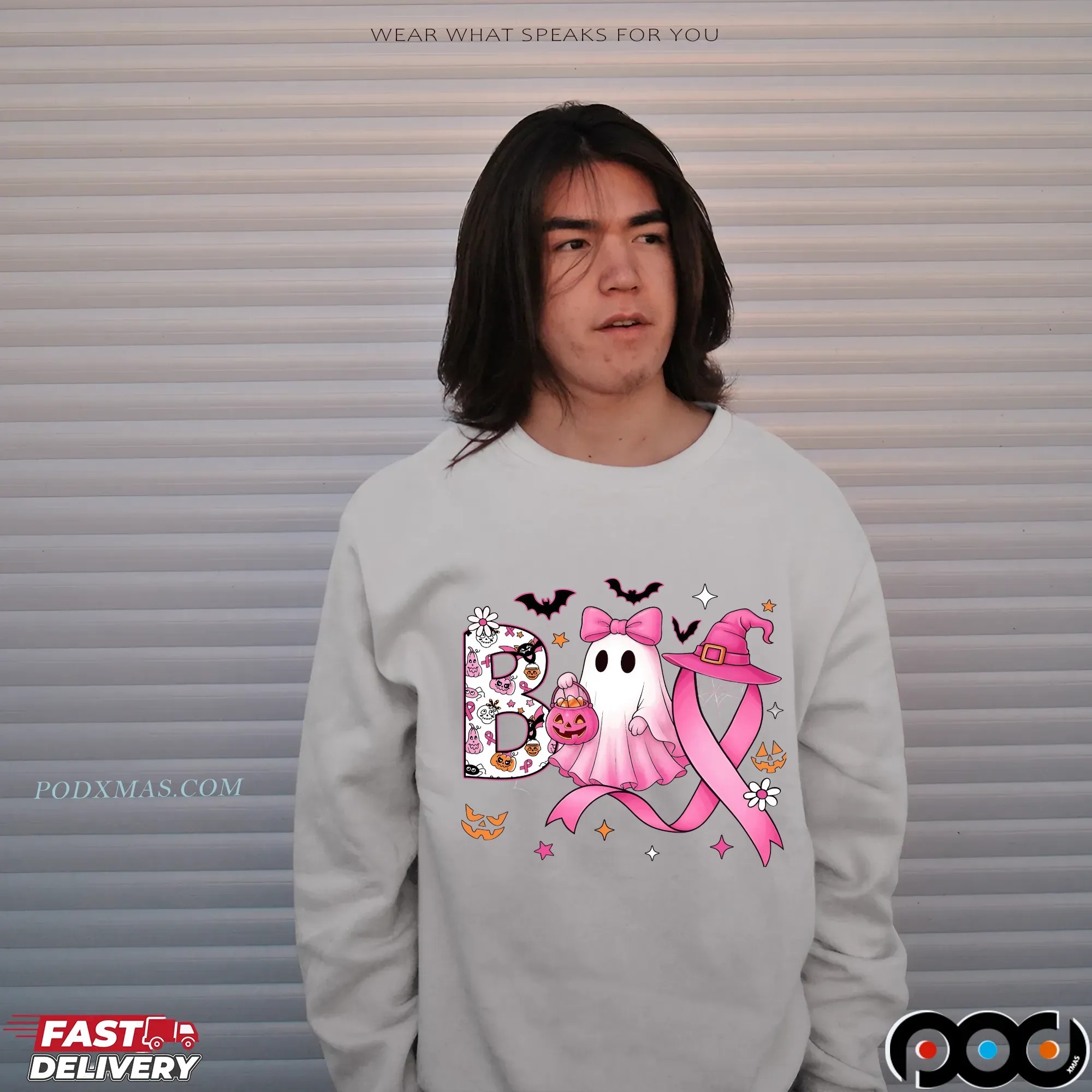 Boo Halloween Pumpkin Tee, In October We Wear Pink, Pink Ribbon Witch, Breast Cancer Awareness, Halloween Pink Ghost T Shirt Boo Halloween Pumpkin Tee, In October We Wear Pink, Pink Ribbon Witch, Breast Cancer Awareness, Halloween Pink Ghost T Shirt