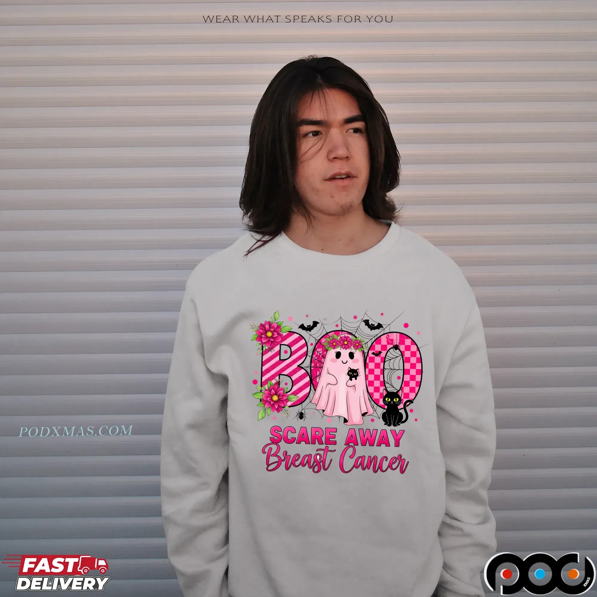 Boo Scare Away Breast Cancer, Breast Cancer Awareness Halloween Ghost, Pink Ribbon Support Shirt, Cute Ghost October Shirt Boo Scare Away Breast Cancer, Breast Cancer Awareness Halloween Ghost, Pink Ribbon Support Shirt, Cute Ghost October Shirt