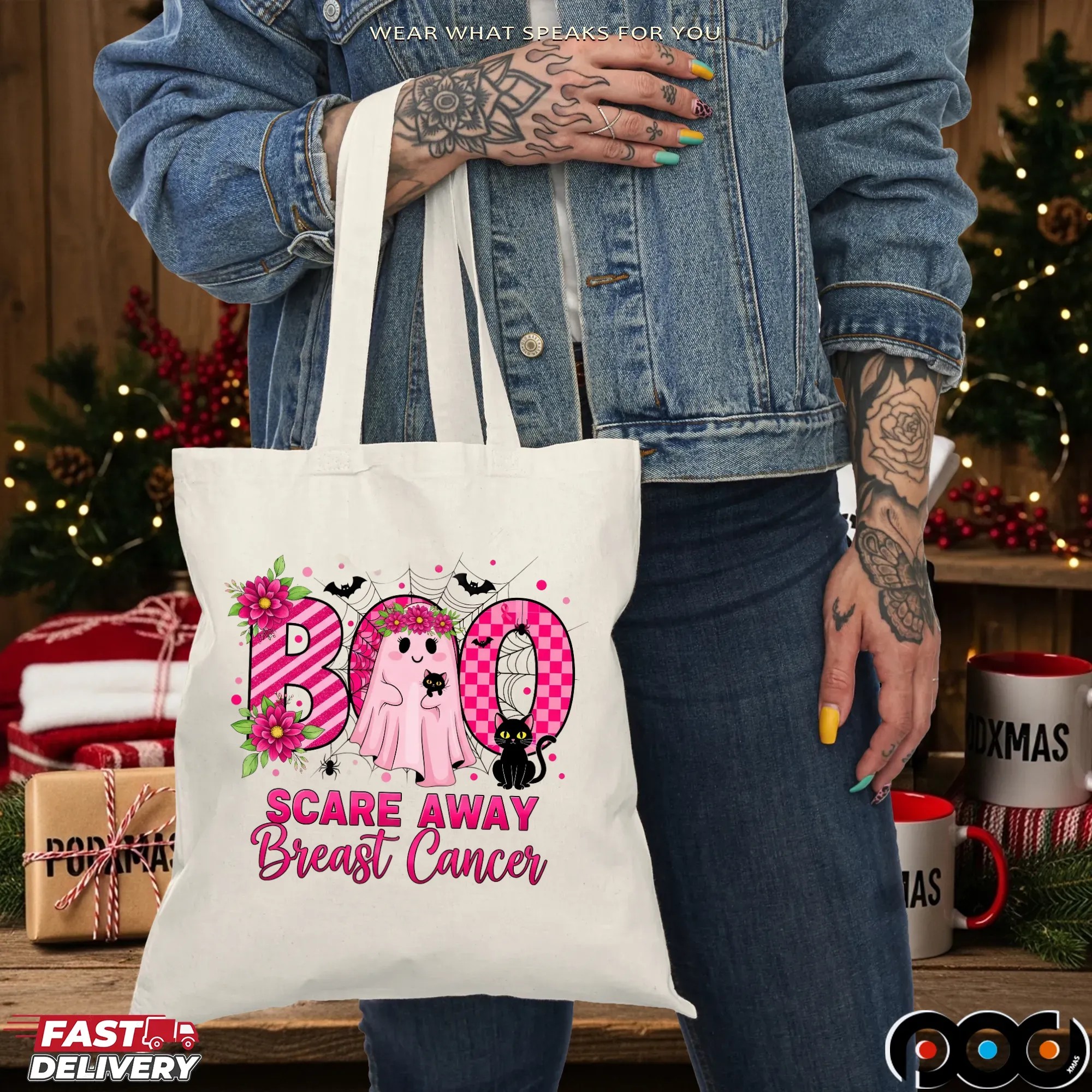 Boo Scare Away Breast Cancer, Breast Cancer Awareness Halloween Ghost, Pink Ribbon Support Shirt, Cute Ghost October Shirt