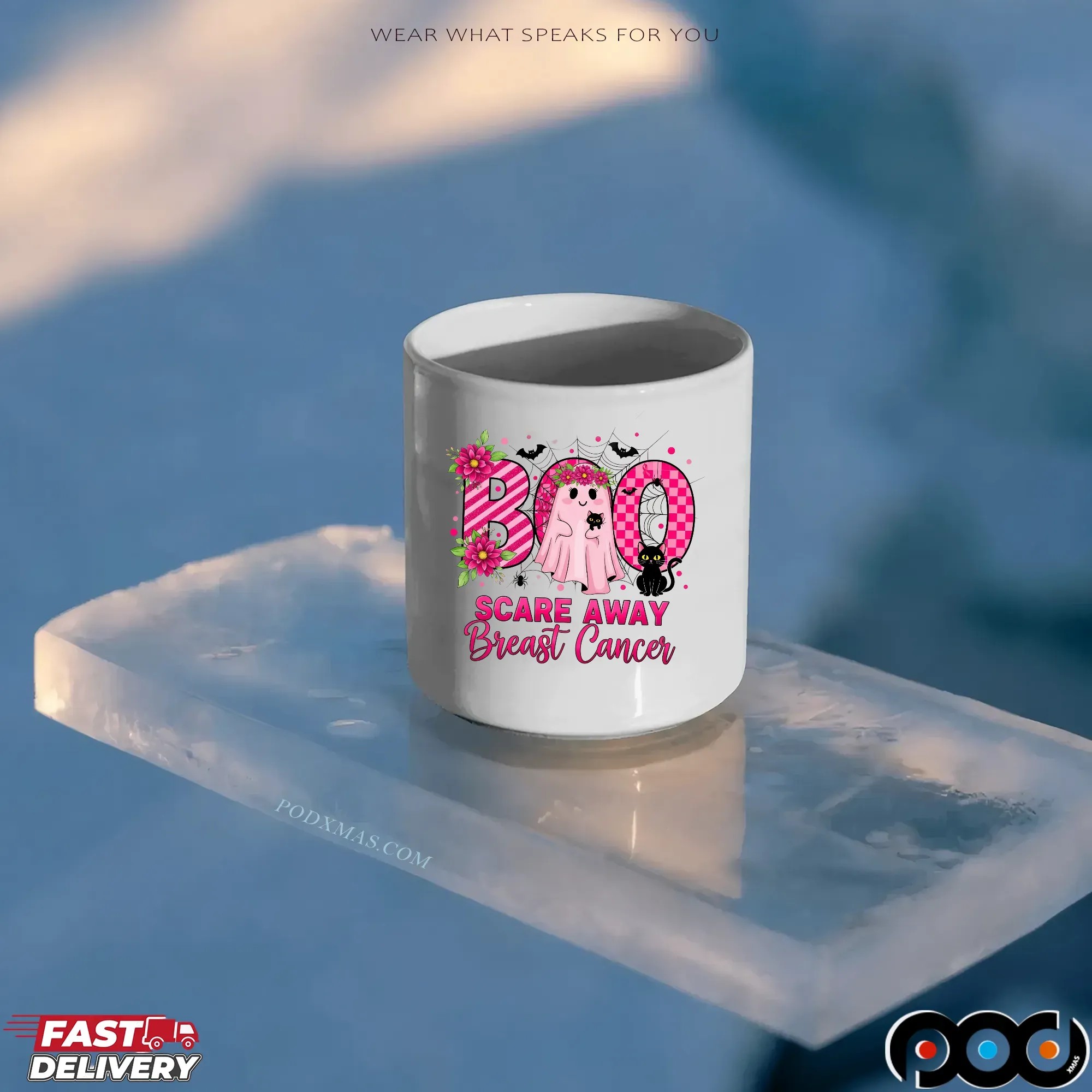 Boo Scare Away Breast Cancer, Breast Cancer Awareness Halloween Ghost, Pink Ribbon Support Shirt, Cute Ghost October Shirt