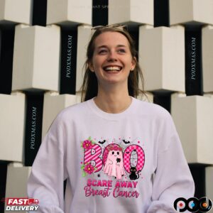 Boo Scare Away Breast Cancer, Breast Cancer Awareness Halloween Ghost, Pink Ribbon Support Shirt, Cute Ghost October Shirt