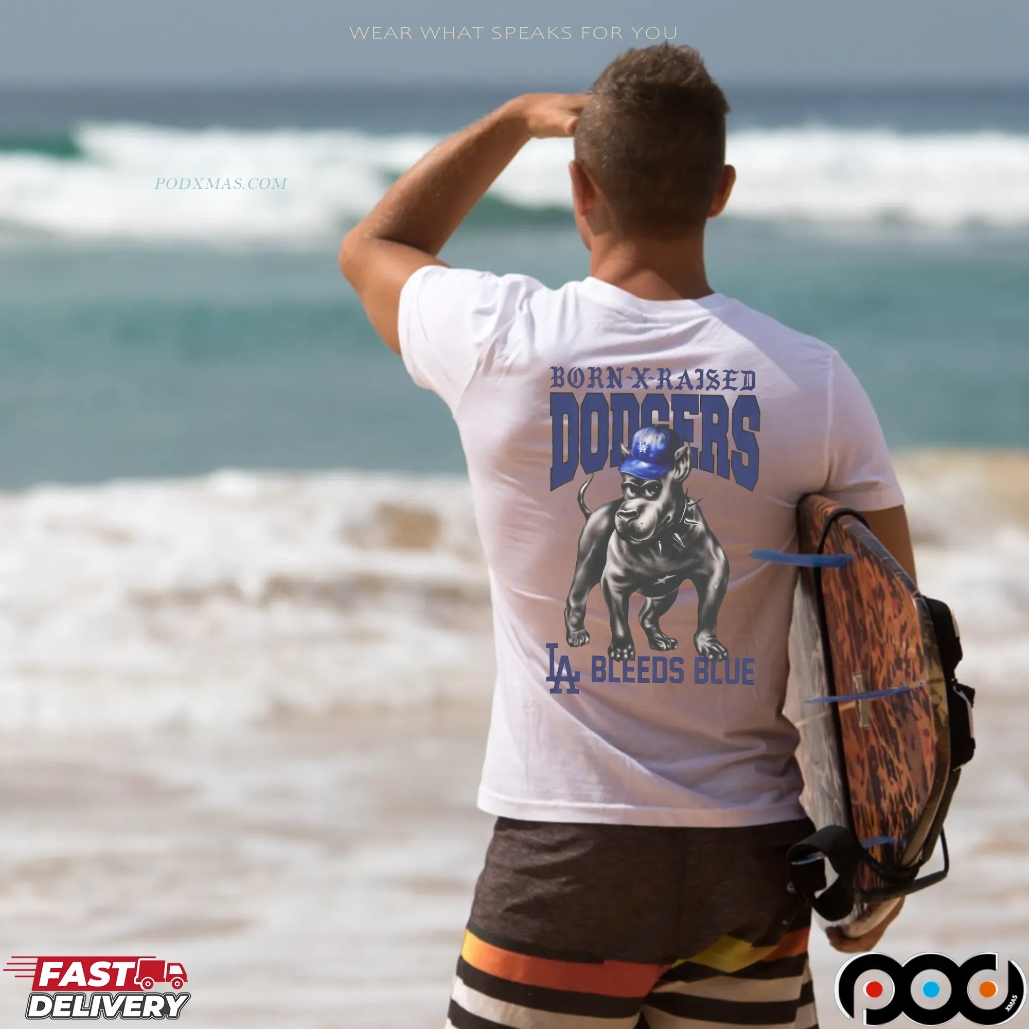 Born X Raised Los Angeles Dodgers Dog Mashup T Shirt