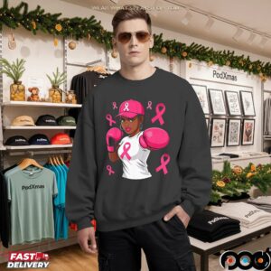 Breast Cancer Awareness African American Woman Boxing T Shirt