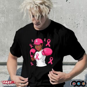 Breast Cancer Awareness African American Woman Boxing T Shirt