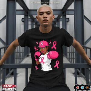 Breast Cancer Awareness African American Woman Boxing T Shirt
