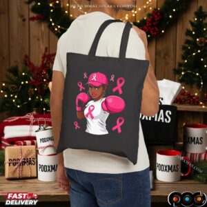Breast Cancer Awareness African American Woman Boxing T Shirt