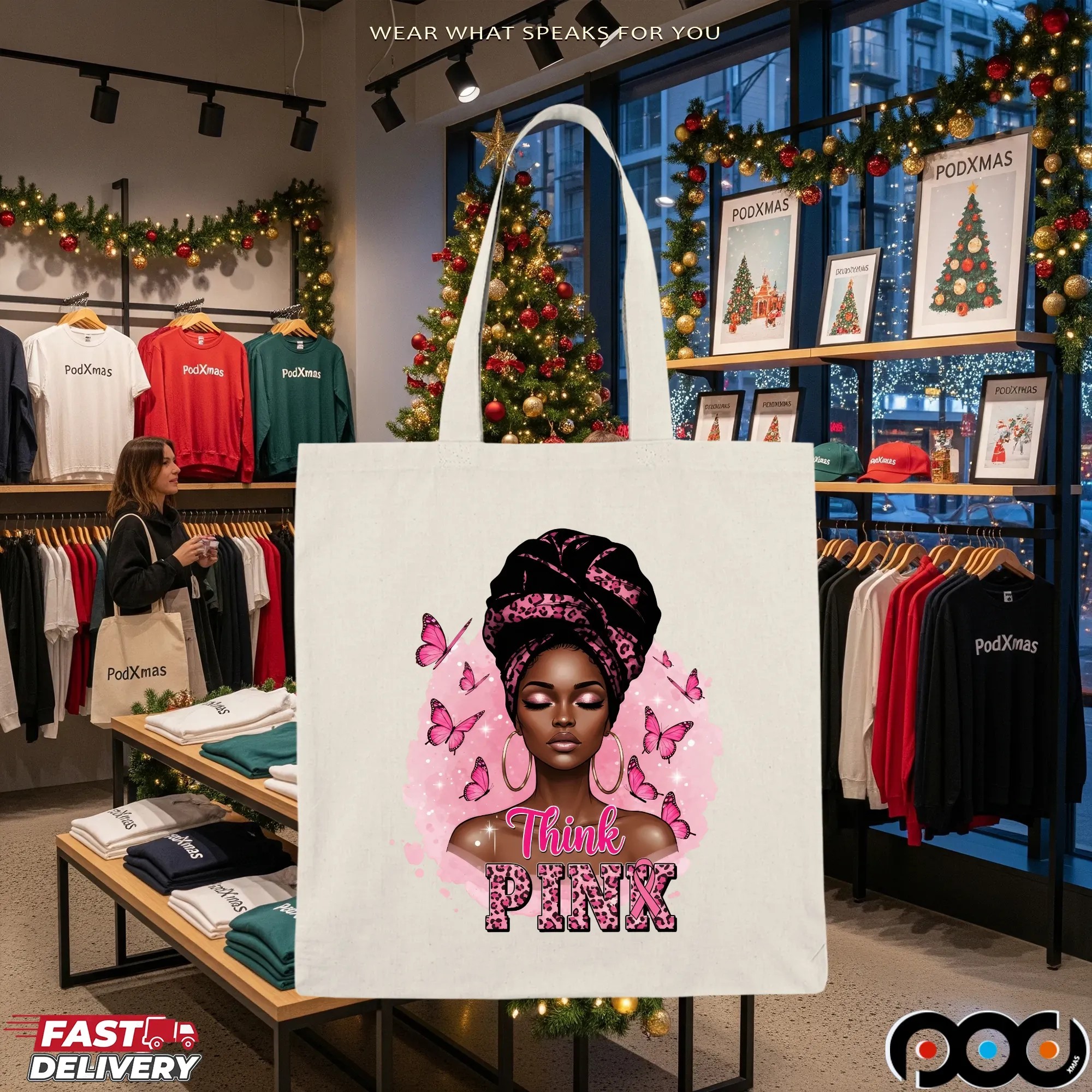 Breast Cancer Survivor Afro Girl Pink Ribbon Black Woman October T Shirt