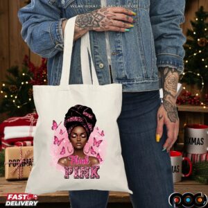 Breast Cancer Survivor Afro Girl Pink Ribbon Black Woman October T Shirt
