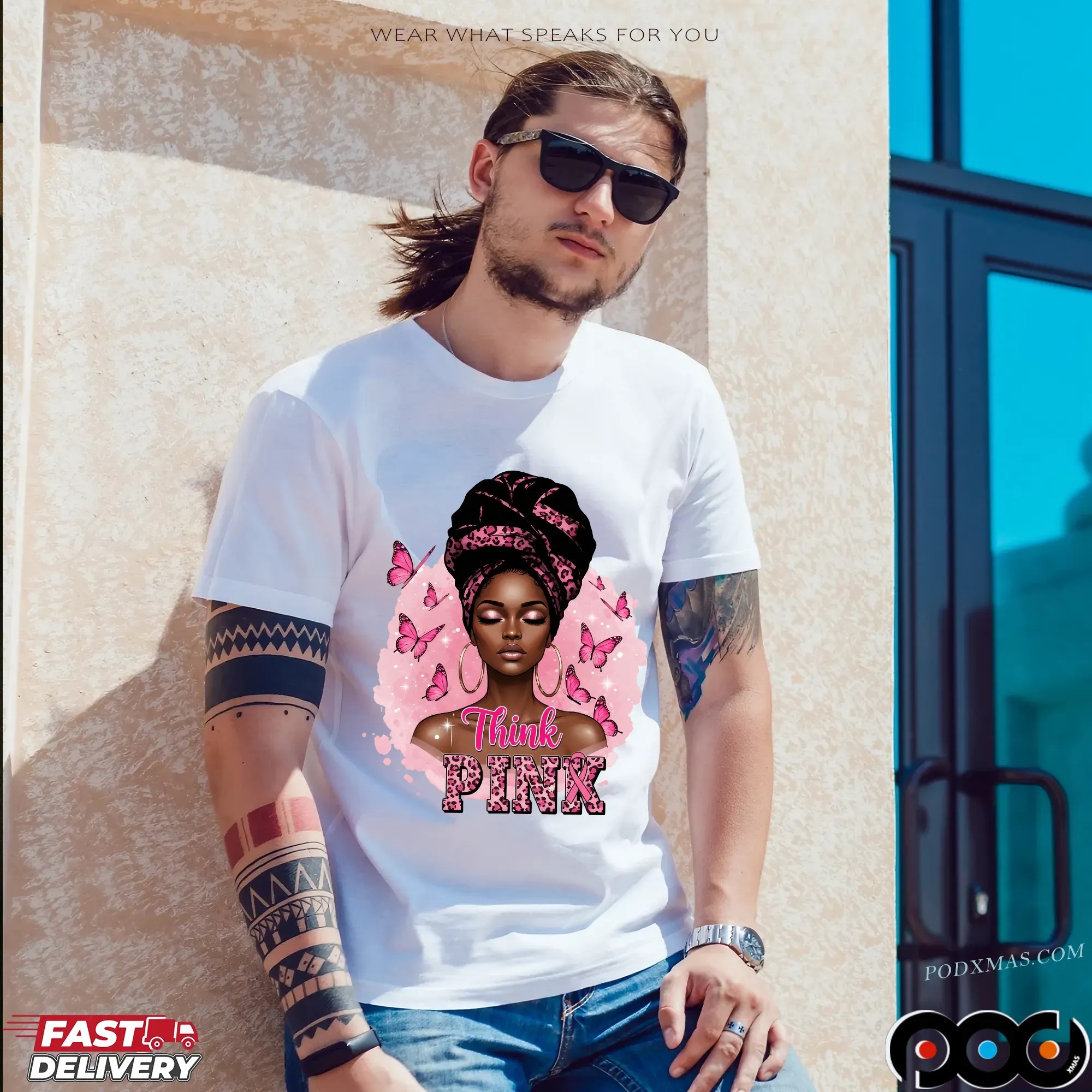 Breast Cancer Survivor Afro Girl Pink Ribbon Black Woman October T Shirt