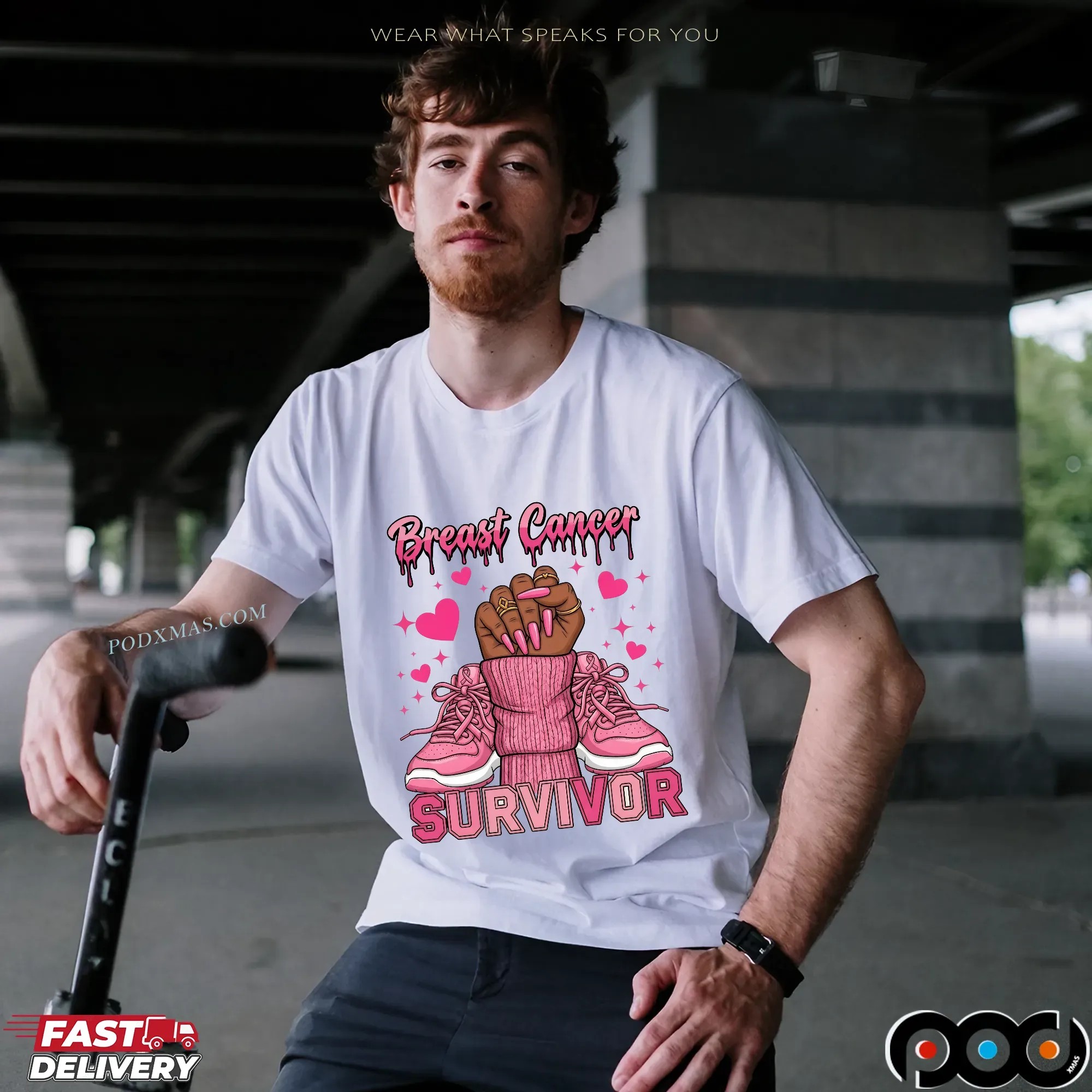 Breast Cancer Survivor Afro Girl Pink Ribbon Black Woman T Shirt