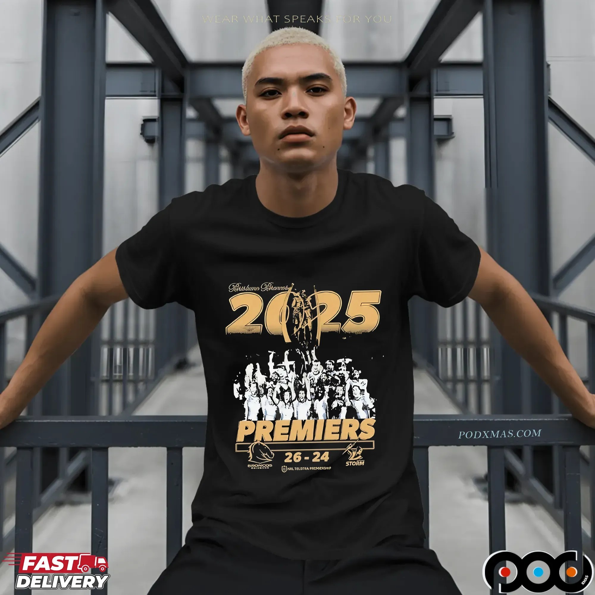 Brisbane Broncos Vs Melbourne Storm 2025 NRL Telstra Premiership Photo T-shirts
