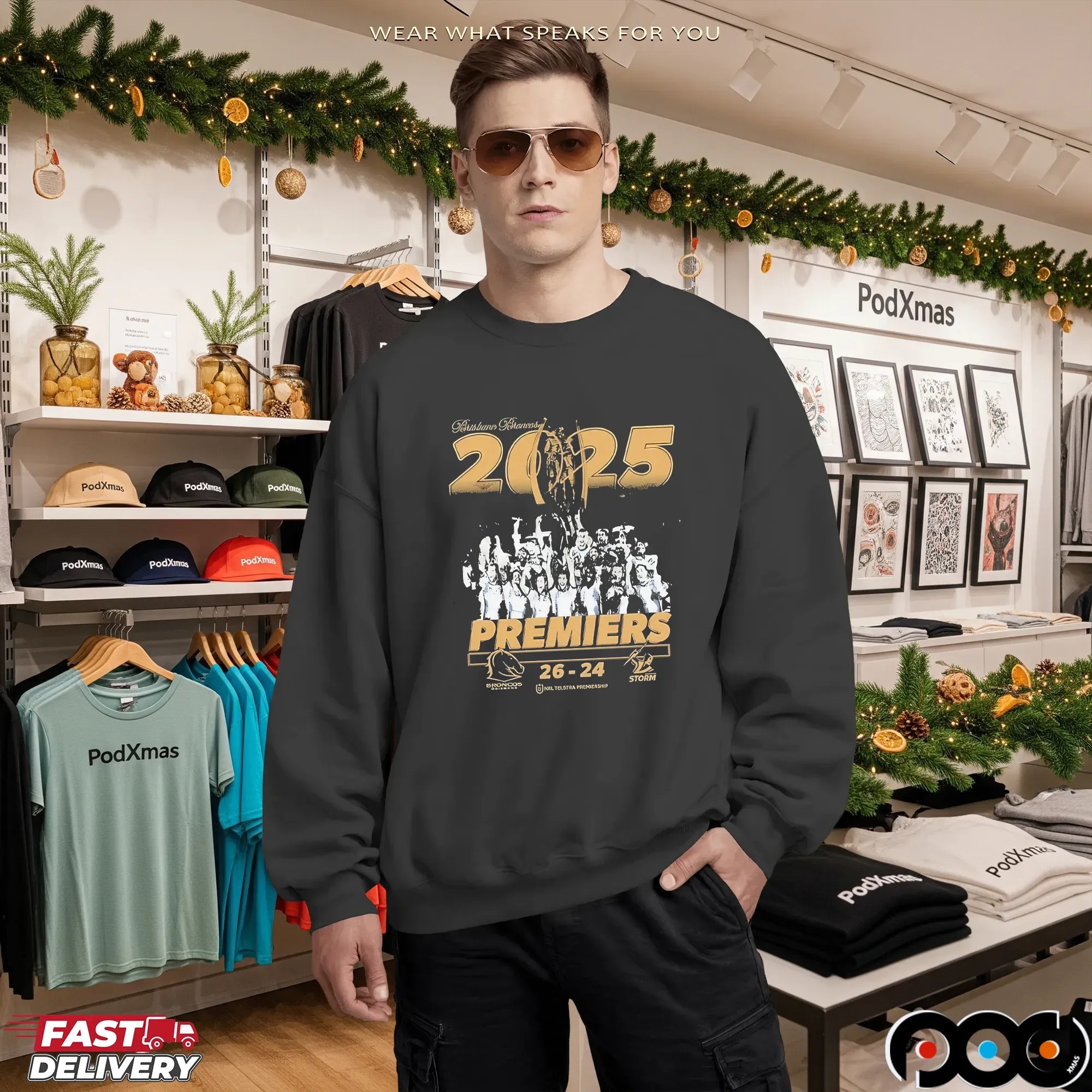 Brisbane Broncos Vs Melbourne Storm 2025 NRL Telstra Premiership Photo T-shirts