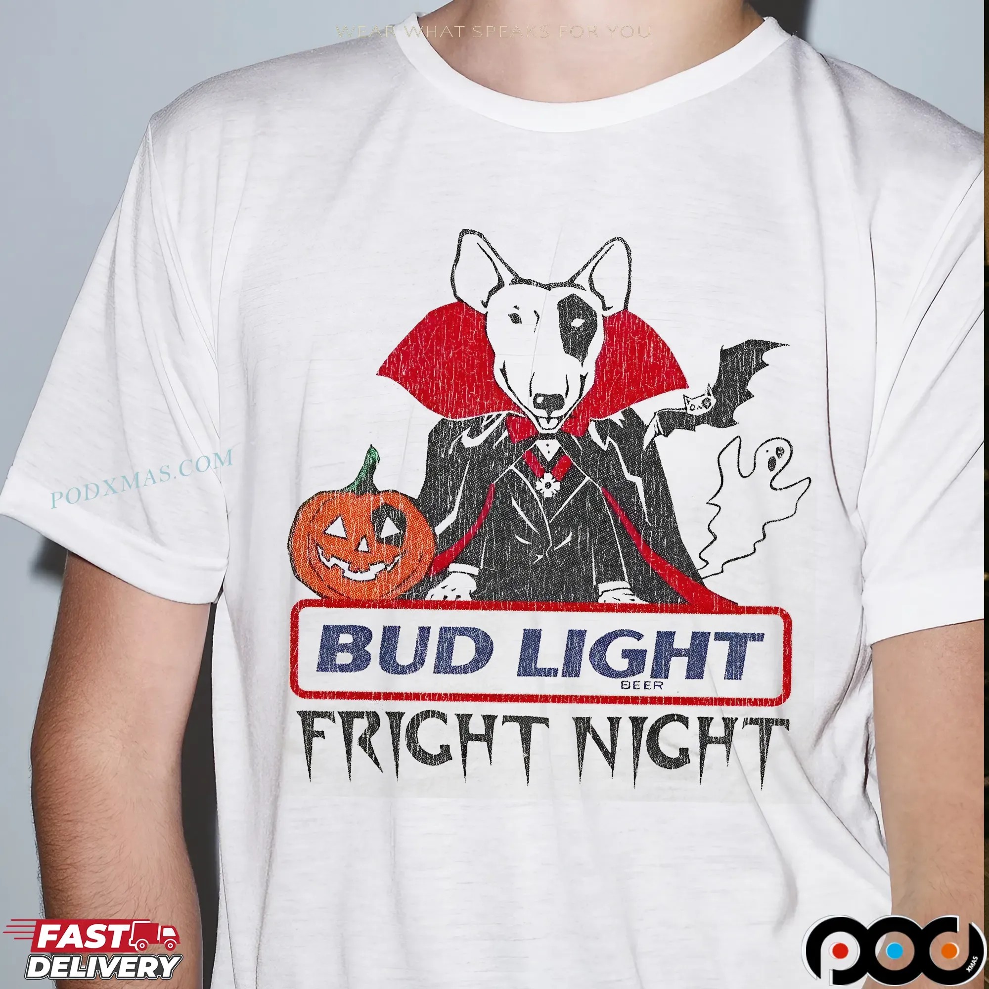 Bud Light Fright Night Pumpkin Halloween Graphic T Shirt
