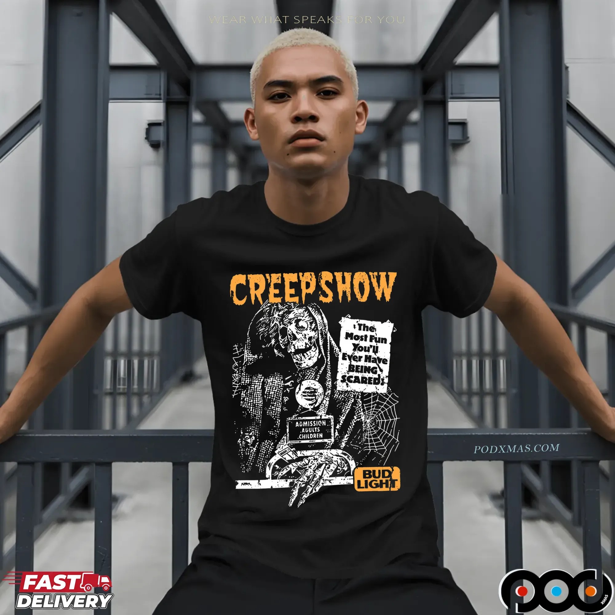 Budlight Creepshow The Most Fun You'll Ever Have Being Scared Mashup Reaper Halloween T Shirt