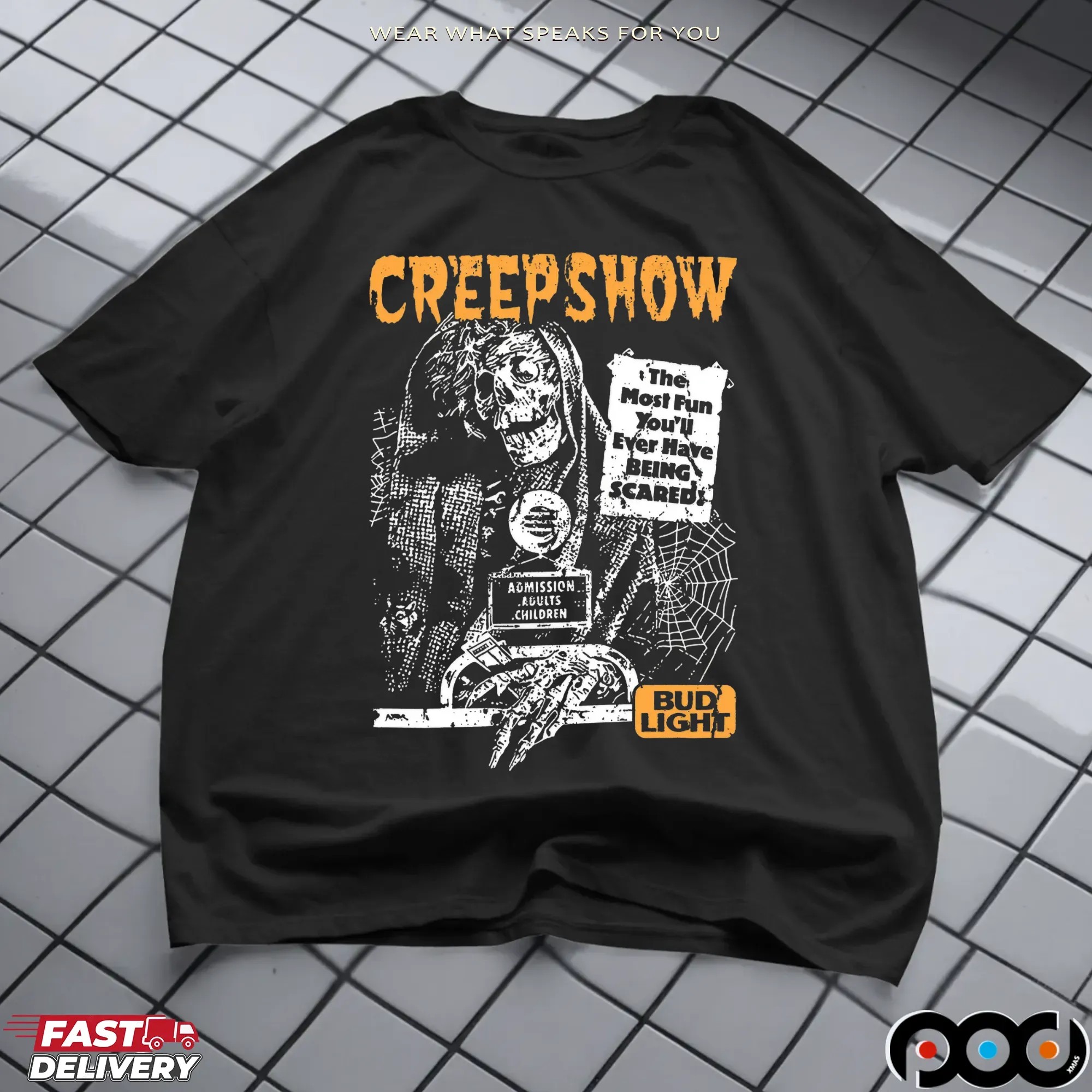 Budlight Creepshow The Most Fun You'll Ever Have Being Scared Mashup Reaper Halloween T Shirt