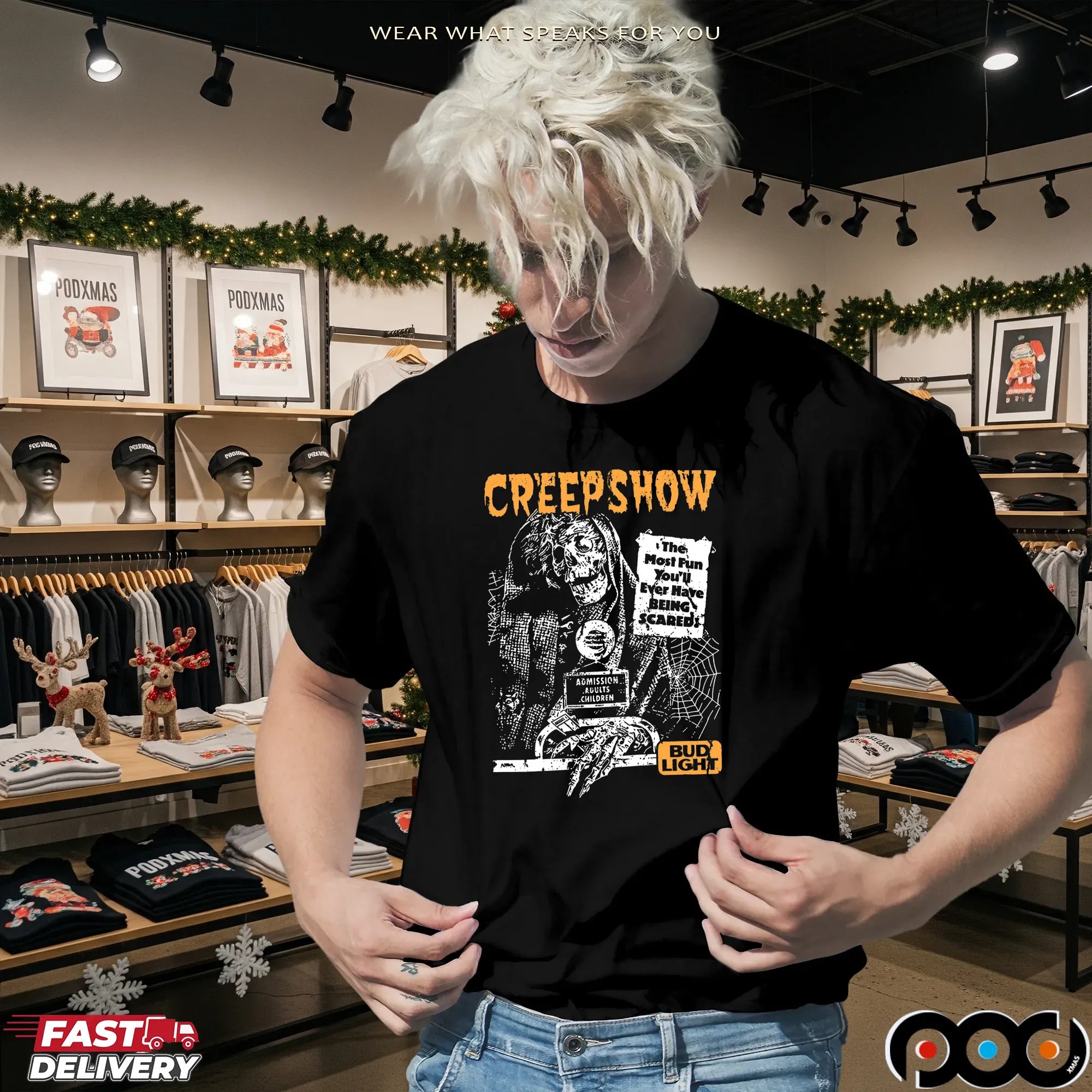 Budlight Creepshow The Most Fun You'll Ever Have Being Scared Mashup Reaper Halloween T Shirt