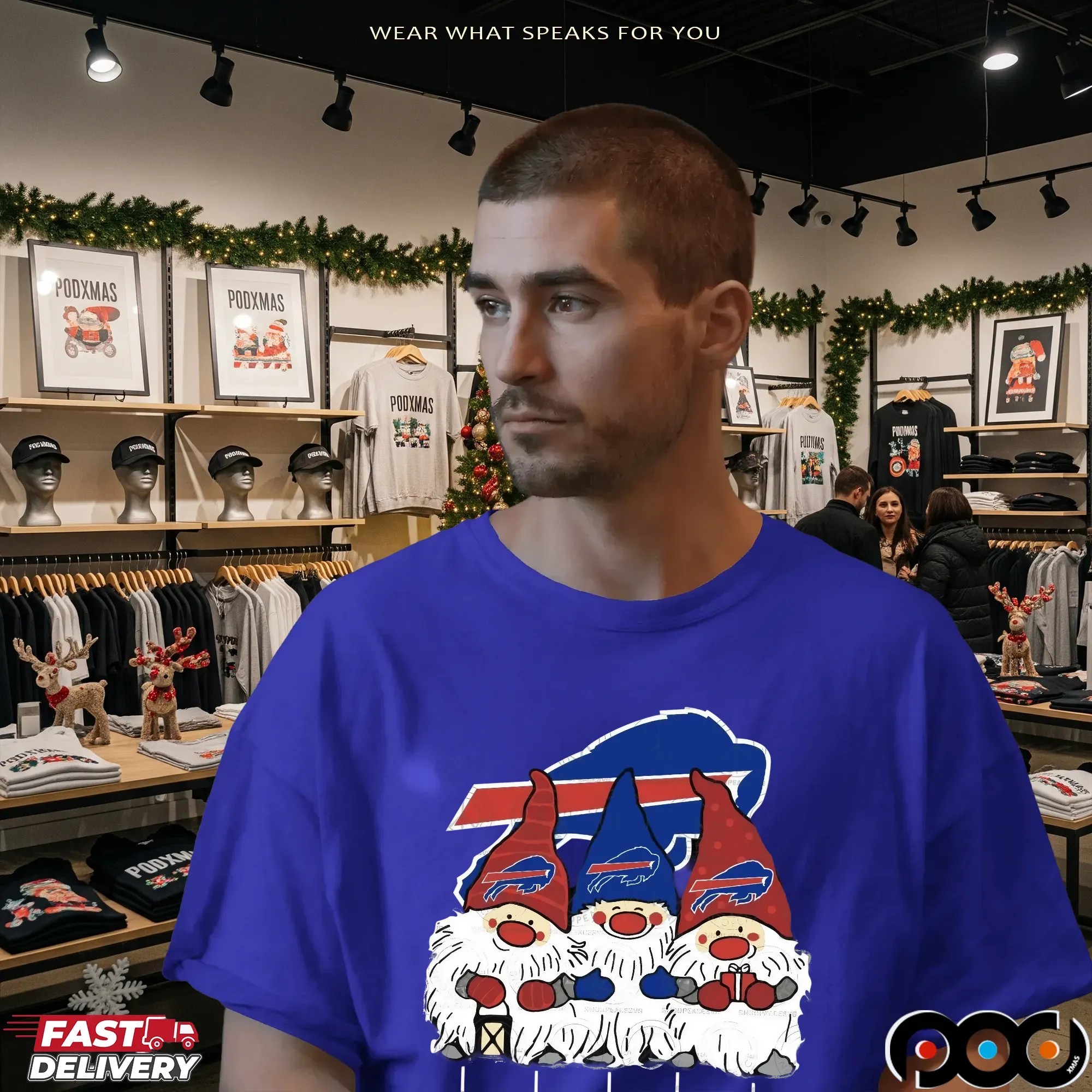 Buffalo Bills Christmas Gnomes Holiday NFL Football T Shirt