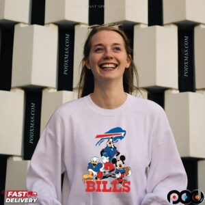 Buffalo Bills Disney Mickey Mouse Donald Duck Goofy NFL Graphic T Shirt