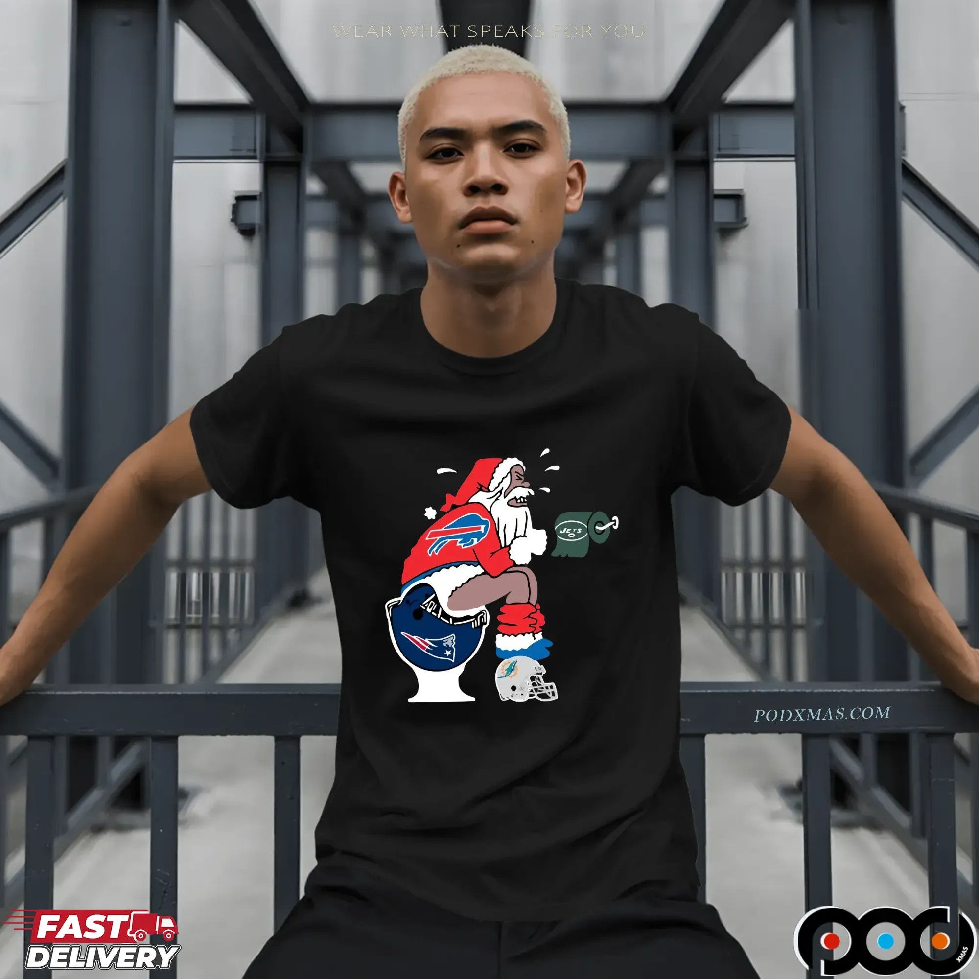 Buffalo Bills Toilet Rivalry NFL Christmas Parody T Shirt