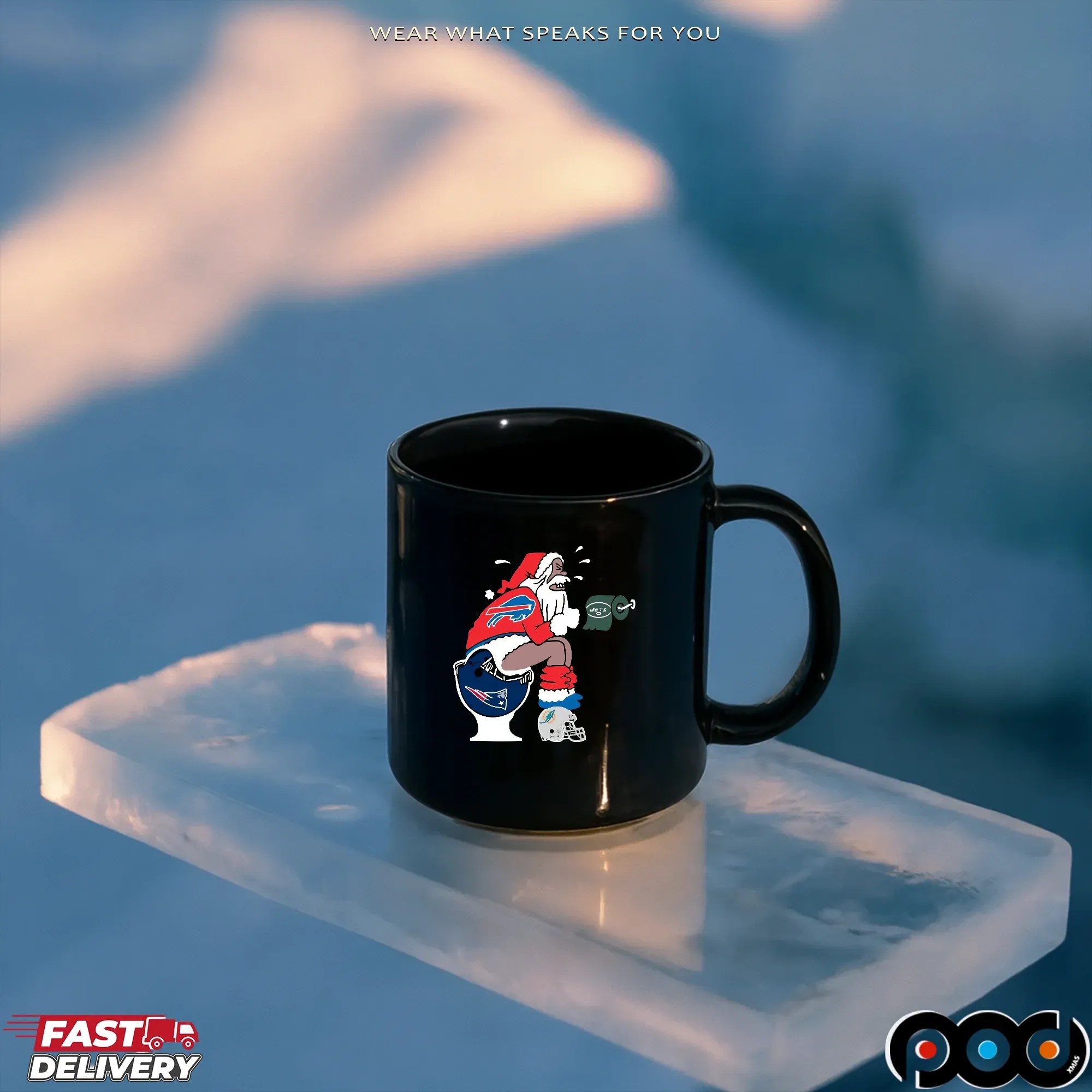 Buffalo Bills Toilet Rivalry NFL Christmas Parody T Shirt