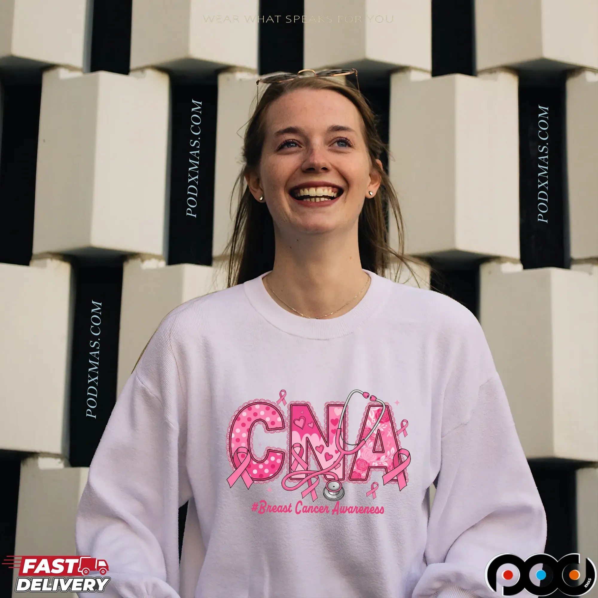 CNA Breast Cancer Awareness Pink Ribbon Nurse October T Shirt