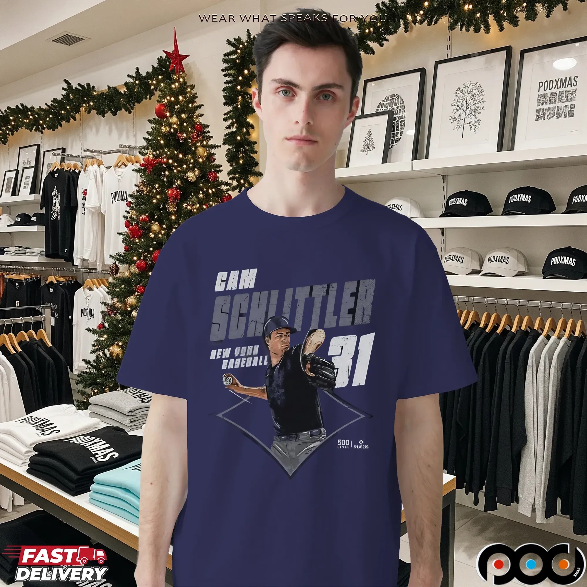 Cam Schlittler Pitching Diamond Baseball Ny Yankees Pose Shirt