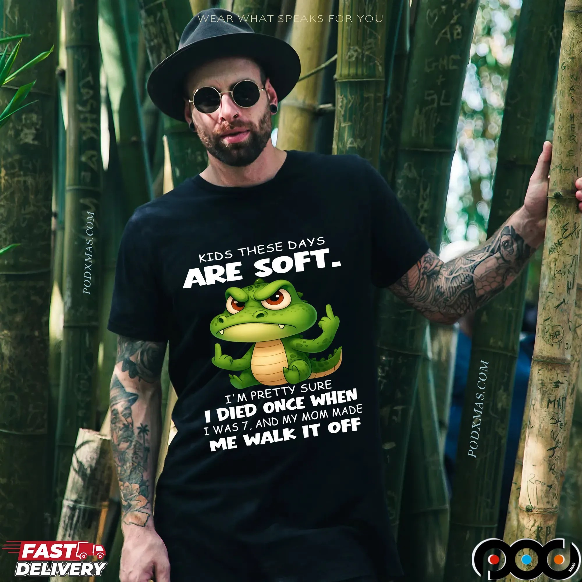 Cartoon Crocodile Kids These Days Are Soft I'm Pretty Sure I Died Once When I Was 7, And My Mom Made Me Walk It Off T Shirt