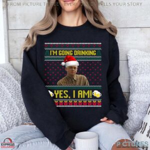 Charlie Hunnam Ed Gein I'm Going Drinking Yes I Am Christmas Ugly Christmas T Shirt