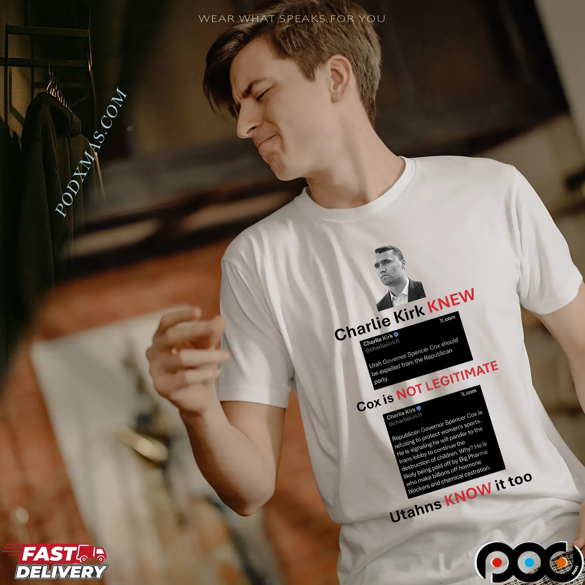 Charlie Kirk Knew Cox Is Not Legitimate Utahns Know It Too T Shirt