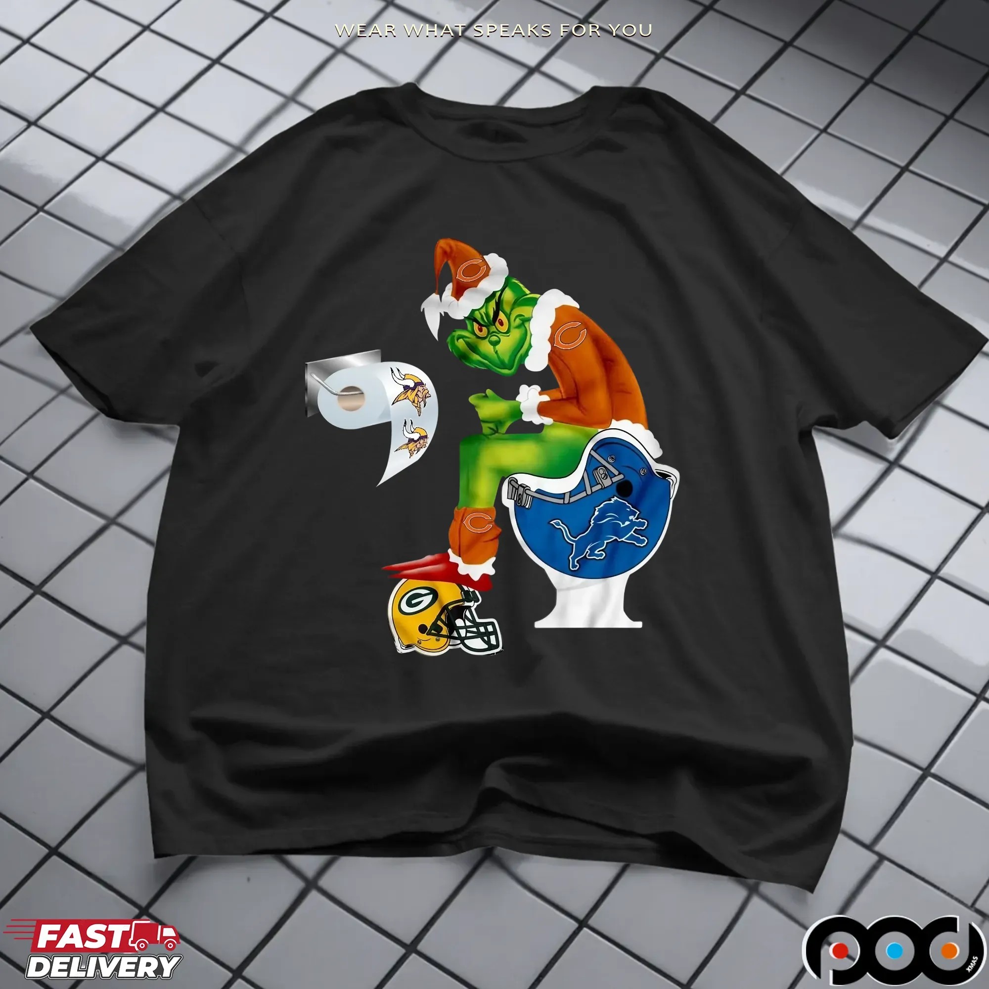 Chicago Bears Grinch Rivalry NFL Christmas Parody T Shirt