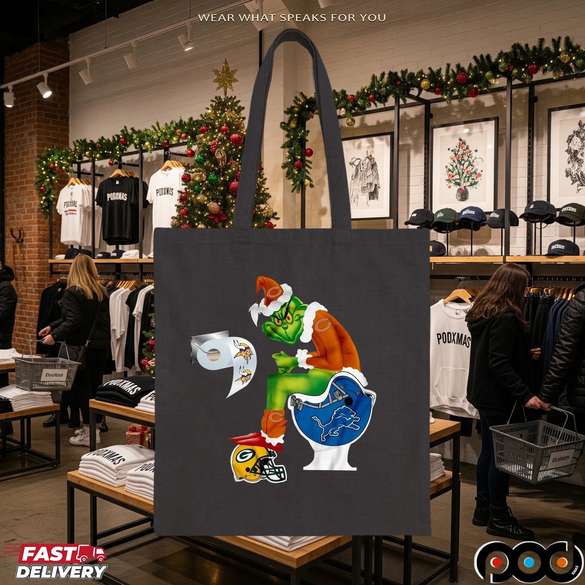 Chicago Bears Grinch Rivalry NFL Christmas Parody T Shirt