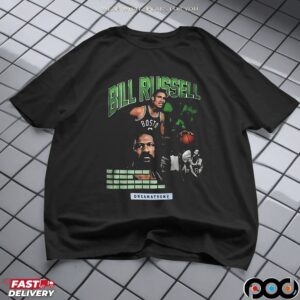 Christian Gonzalez Of New England Patriots Wearing A Bill Russell Before The Game Today Dreamathon T-Shirts