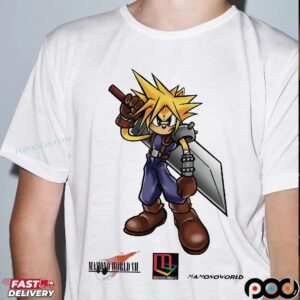 Cloud Strife x Sonic Anime Gamer Mashup T Shirt