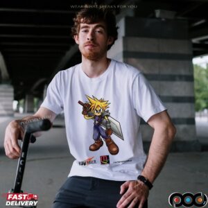 Cloud Strife x Sonic Anime Gamer Mashup T Shirt