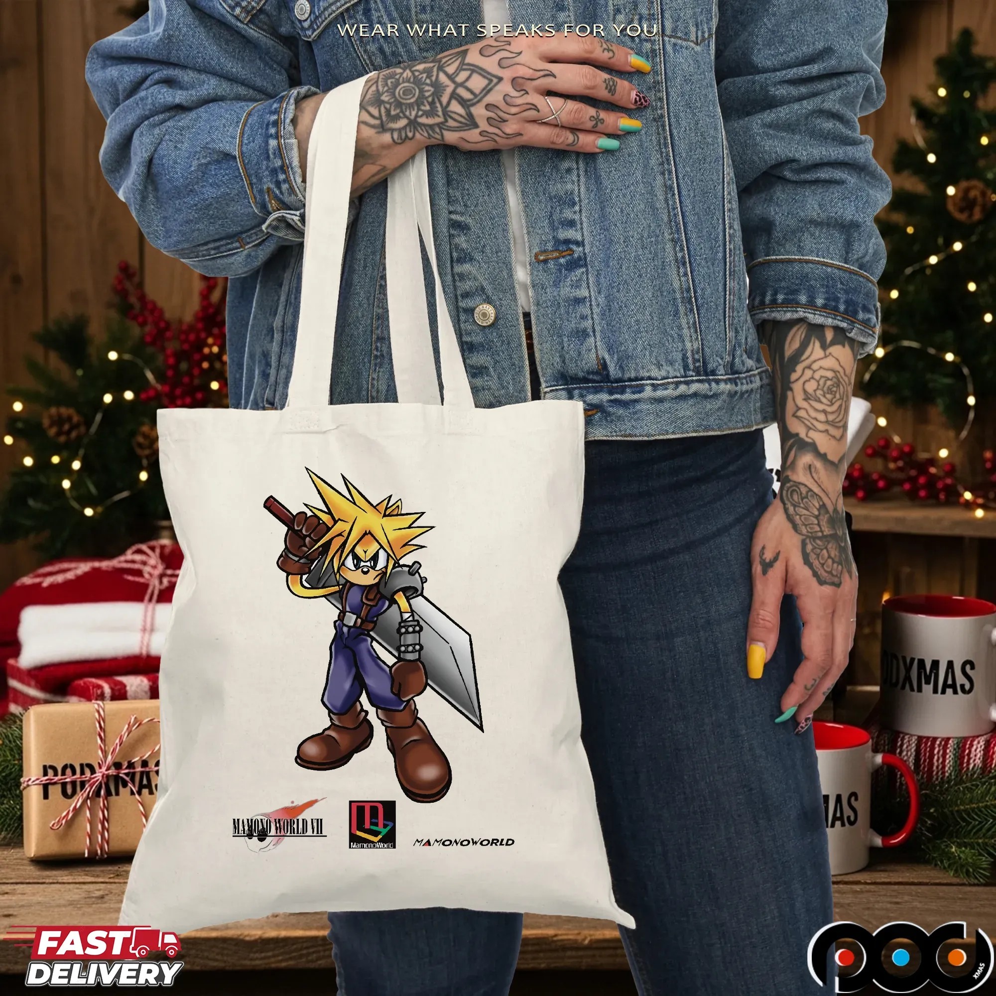 Cloud Strife x Sonic Anime Gamer Mashup T Shirt